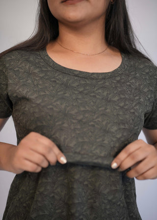 DARK GREY LEAF | ZIPLESS FEEDING PANT SET