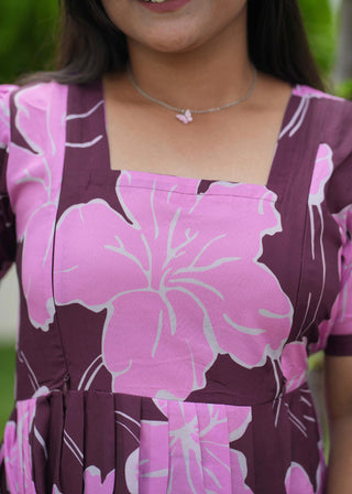 PALE PINK FLORA | MATERNITY MAXI ANKLE LENGTH