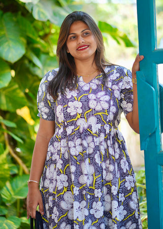 CHARCOAL FLORA | MATERNITY MAXI ANKLE LENGTH