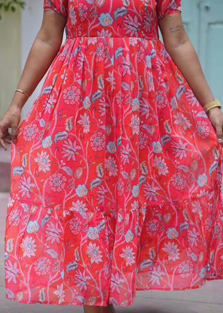 SCARLET BLOOSOM | MATERNITY GEORGETTE MAXI ANKLE LENGTH