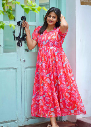 SCARLET BLOOSOM | MATERNITY GEORGETTE MAXI ANKLE LENGTH