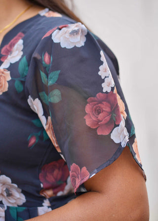 BLACK ROSE | MATERNITY GEORGETTE MAXI ANKLE LENGTH