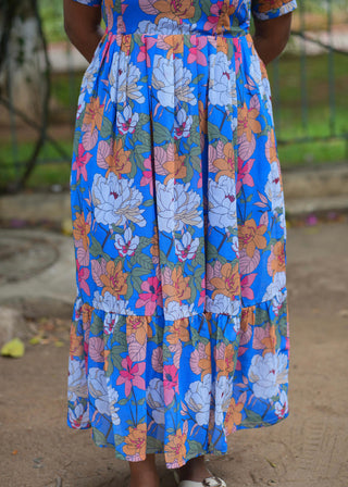 FLORAL SKY SYMPHONY | MATERNITY GEORGETTE MAXI ANKLE LENGTH