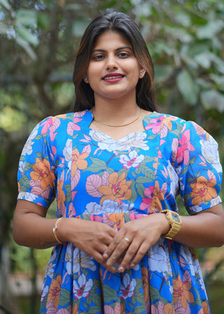 FLORAL SKY SYMPHONY | MATERNITY GEORGETTE MAXI ANKLE LENGTH