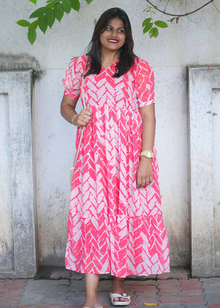 CHEVRON DREAM | MATERNITY GEORGETTE MAXI ANKLE LENGTH