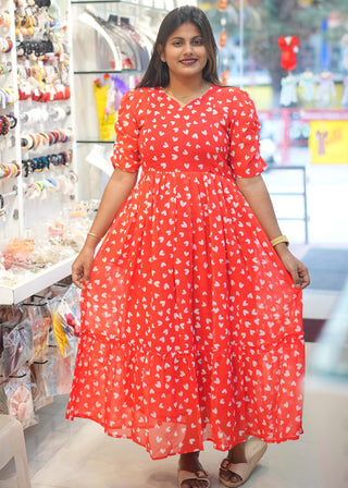 RED HEART | MATERNITY GEORGETTE MAXI ANKLE LENGTH