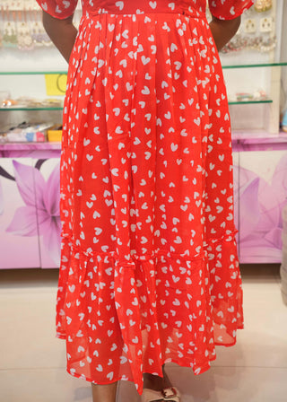 RED HEART | MATERNITY GEORGETTE MAXI ANKLE LENGTH