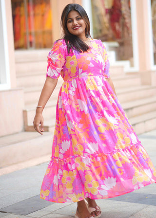 COLOURFUL FLOWERS | MATERNITY GEORGETTE MAXI ANKLE LENGTH