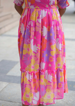 COLOURFUL FLOWERS | MATERNITY GEORGETTE MAXI ANKLE LENGTH