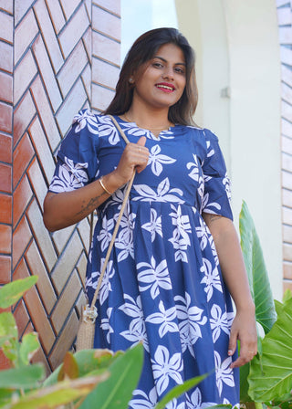 BLUE LEAFY | MATERNITY MAXI ANKLE LENGTH