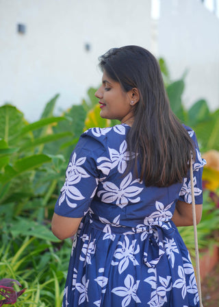 BLUE LEAFY | MATERNITY MAXI ANKLE LENGTH