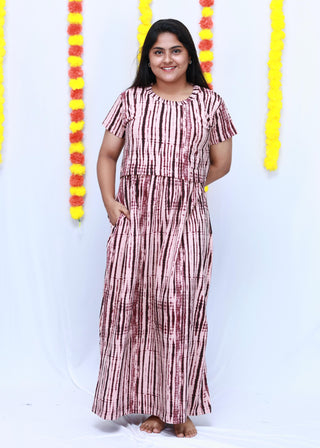 LINES | ZIPLESS MATERNITY MAXI-SHORT SLEEVES | ANKLE LENGTH MAXI