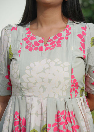 PINK WHITE FLORA | MATERNITY MAXI ANKLE LENGTH