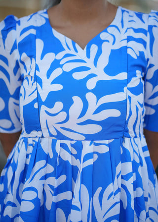 BLUE LEAFY | MATERNITY MAXI ANKLE LENGTH