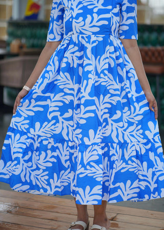 BLUE LEAFY | MATERNITY MAXI ANKLE LENGTH