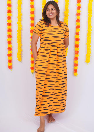 ORANGE SKETCH | NON-FEEDING MAXI – SHORT SLEEVES | FULL LENGTH MAXI