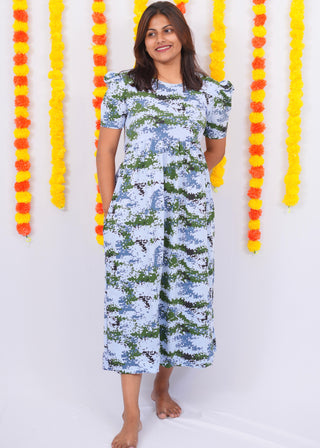 MINECRAFT | NON-FEEDING MAXI – PUFF SLEEVES | CALF LENGTH MAXI