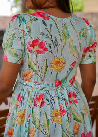 SEA GREEN HIBISCUS | MATERNITY MAXI ANKLE LENGTH