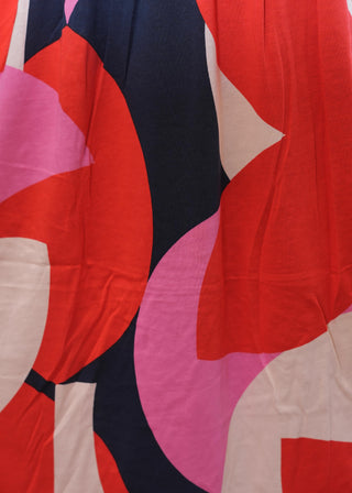 MULTI ABSTRACT | NON-FEEDING MAXI – PUFF SLEEVES | ANKLE LENGTH MAXI