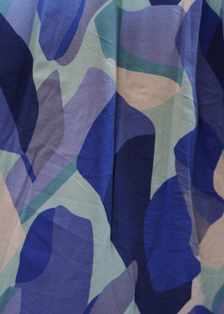 BLUE ABSTRACT| NON-FEEDING MAXI – PUFF SLEEVES | ANKLE LENGTH MAXI