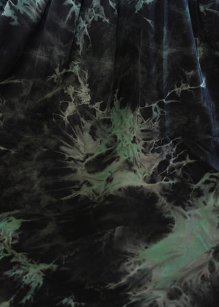 BLACK & TEAL ABSTRACT| NON-FEEDING MAXI – PUFF SLEEVES | ANKLE LENGTH MAXI