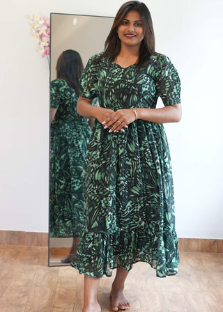 EMERALD CANOPY | MATERNITY GEORGETTE MAXI ANKLE LENGTH