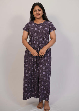 TINY HIBISCUS | NON-FEEDING MAXI – SHORT SLEEVES | ANKLE LENGTH MAXI