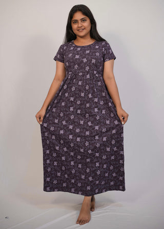 TINY HIBISCUS | NON-FEEDING MAXI – SHORT SLEEVES | ANKLE LENGTH MAXI