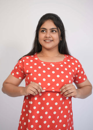 RED POLKA | ZIPLESS FEEDING PANT SET