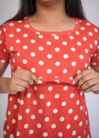 RED POLKA | ZIPLESS FEEDING PANT SET