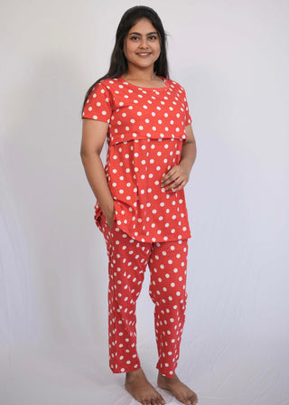 RED POLKA | ZIPLESS FEEDING PANT SET