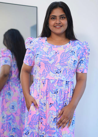 DREAMSCAPE | ZIPLESS MATERNITY MAXI-PUFF SLEEVES | FULL LENGTH MAXI