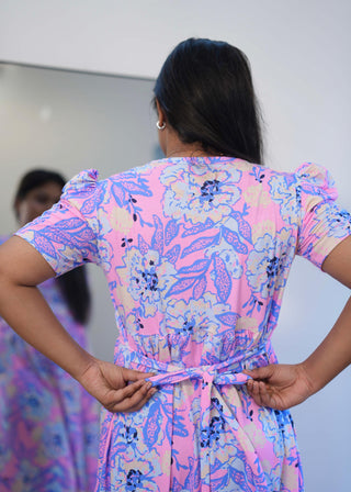 DREAMSCAPE | ZIPLESS MATERNITY MAXI-PUFF SLEEVES | FULL LENGTH MAXI