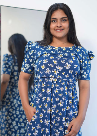 DAISY DAYDREAM | ZIPLESS MATERNITY MAXI-PUFF SLEEVES | FULL LENGTH MAXI