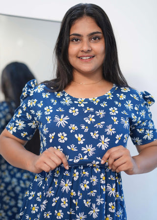 DAISY DAYDREAM | ZIPLESS MATERNITY MAXI-PUFF SLEEVES | FULL LENGTH MAXI