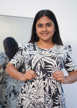 ISLAND CANOPY | ZIPLESS MATERNITY MAXI-PUFF SLEEVES | FULL LENGTH MAXI