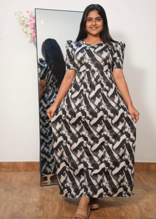 INKRUSH | NON-FEEDING MAXI – PUFF SLEEVES | FULL LENGTH MAXI