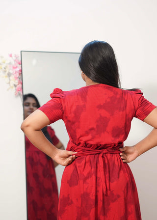 BERRY BLUSH | NON-FEEDING MAXI – PUFF SLEEVES | FULL LENGTH MAXI