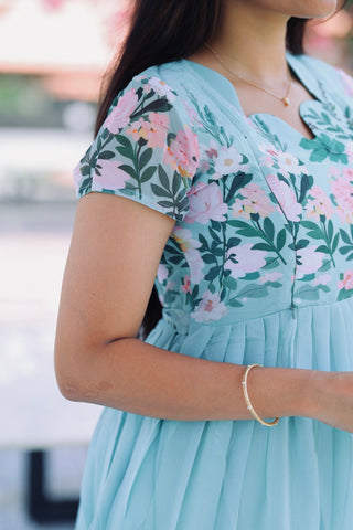 MINT GARDENIA| MATERNITY GEORGETTE MAXI ANKLE LENGTH