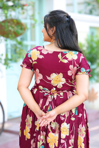 COLOURFUL FLOWERS | MATERNITY COTTON MAXI ANKLE LENGTH