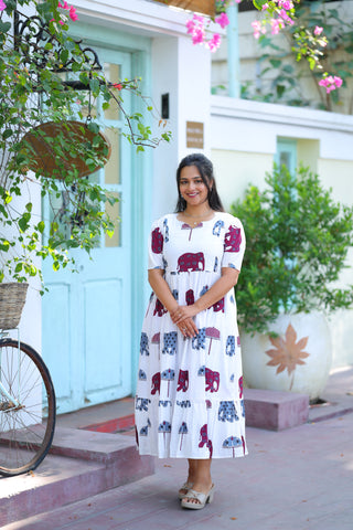 ELEPHANT | MATERNITY COTTON MAXI ANKLE LENGTH