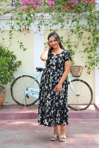 ARTISTIC GARDENIA | MATERNITY COTTON MAXI ANKLE LENGTH