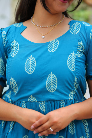 RUFFLE LEAF | MATERNITY COTTON MAXI ANKLE LENGTH