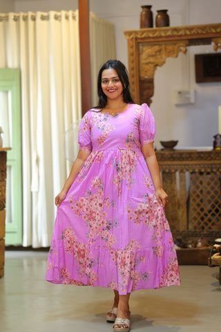 PINK BLOOM | MATERNITY COTTON MAXI ANKLE LENGTH