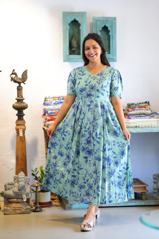 STARLIT BLUE | MATERNITY COTTON MAXI ANKLE LENGTH