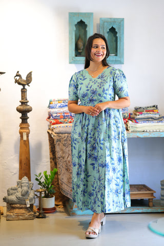 STARLIT BLUE | MATERNITY COTTON MAXI ANKLE LENGTH