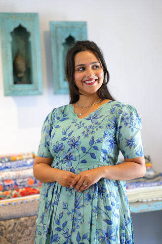 STARLIT BLUE | MATERNITY COTTON MAXI ANKLE LENGTH