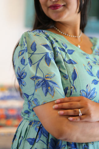 STARLIT BLUE | MATERNITY COTTON MAXI ANKLE LENGTH