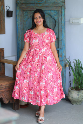 ASTONISH PINK | MATERNITY COTTON MAXI ANKLE LENGTH