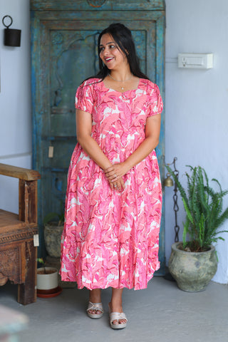 ASTONISH PINK | MATERNITY COTTON MAXI ANKLE LENGTH